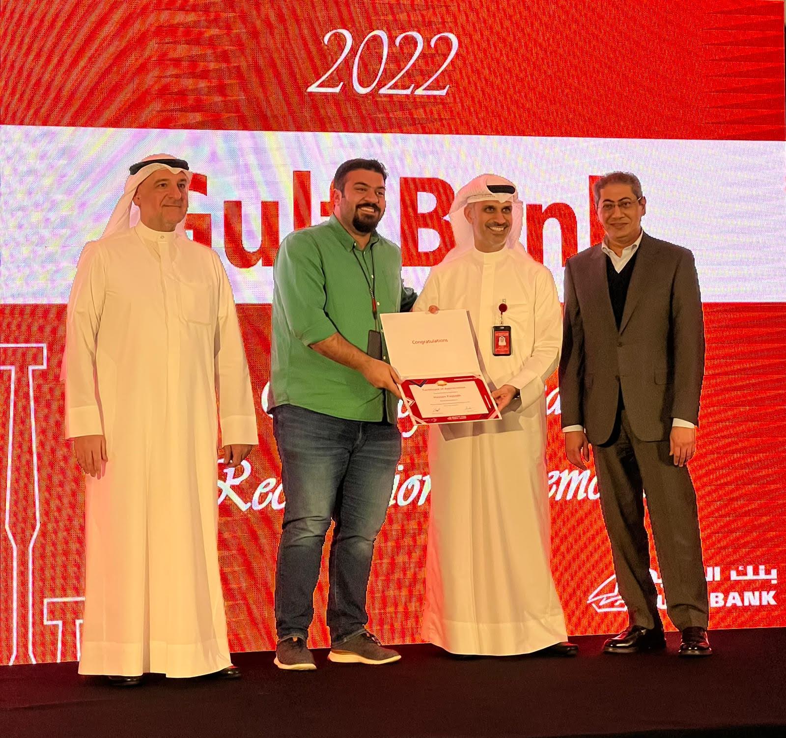 Receiving an award at a ceremony